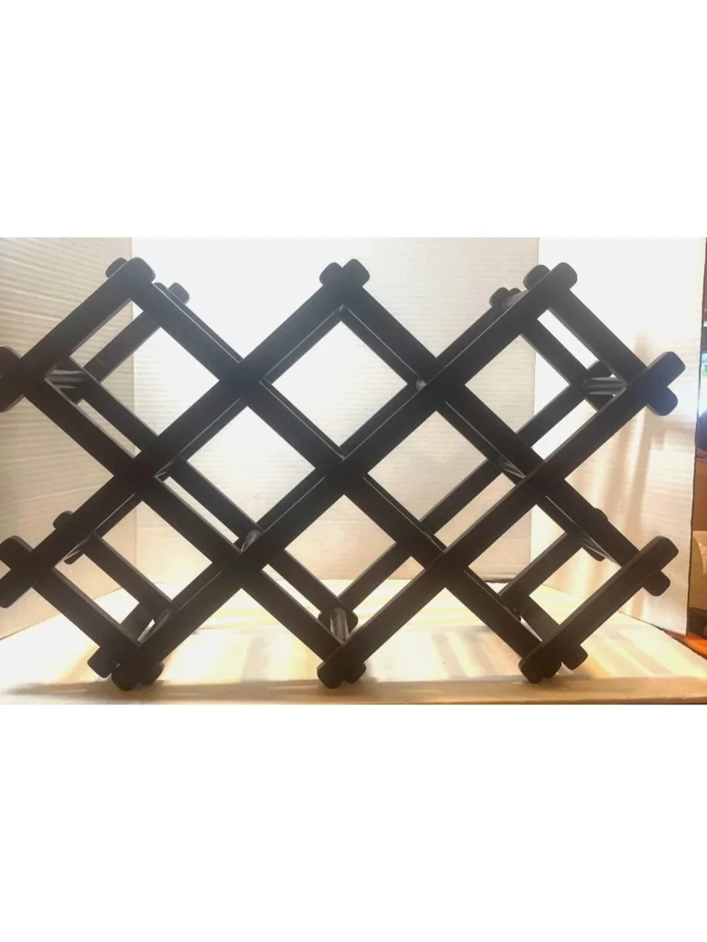 Expandable Wooden Wine Racks or Towel Holders Dark Brown and Light Finish Compac